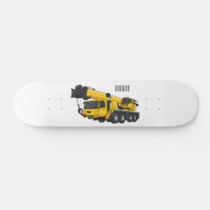 Tecknaden Crane lastbil illustration Mini Skateboard Bräda 18,5 Cm