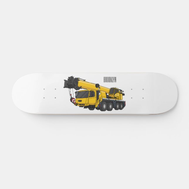 Tecknaden Crane lastbil illustration Mini Skateboard Bräda 18,5 Cm (Horz)