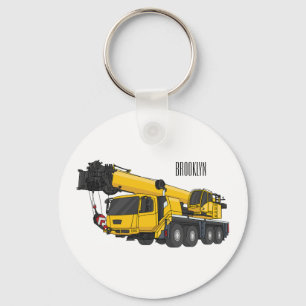 Tecknaden Crane lastbil illustration Nyckelring