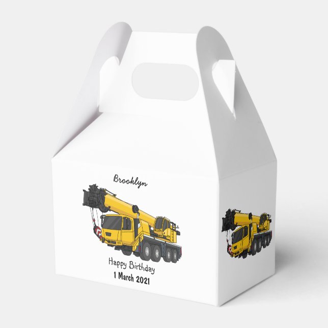 Tecknaden Crane lastbil illustration Presentaskar (Framsidan Sidan)