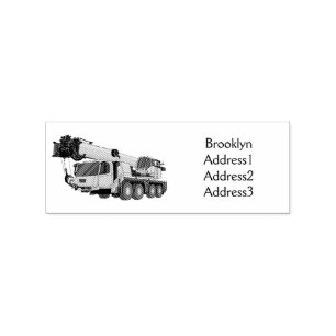 Tecknaden Crane lastbil illustration Stämpel
