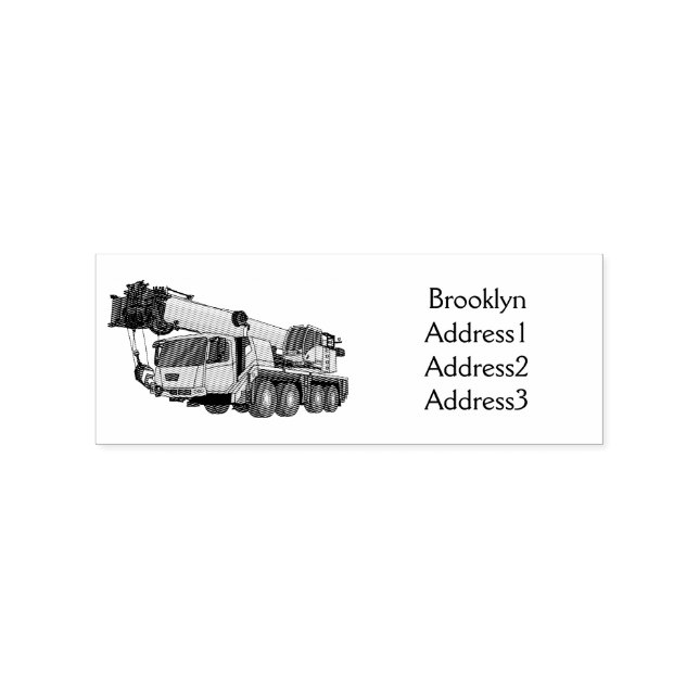 Tecknaden Crane lastbil illustration Stämpel (Tryck)