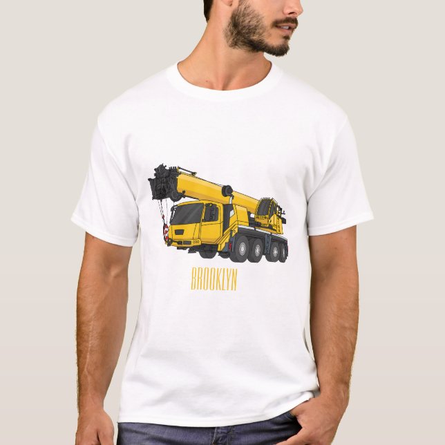 Tecknaden Crane lastbil illustration T Shirt (Framsida)