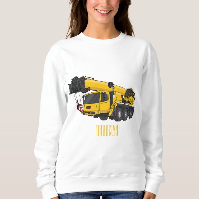 Tecknaden Crane lastbil illustration T Shirt (Framsida)