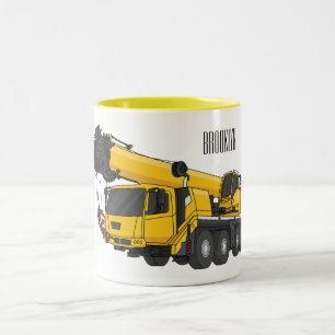 Tecknaden Crane lastbil illustration Två-Tonad Mugg