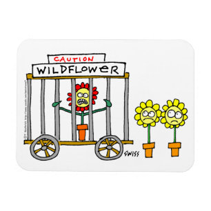 Tecknaden Crazy Vild Flower Magnet