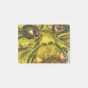 Tecknaden Creepy Turtle Monster Black Outline Post-it Block