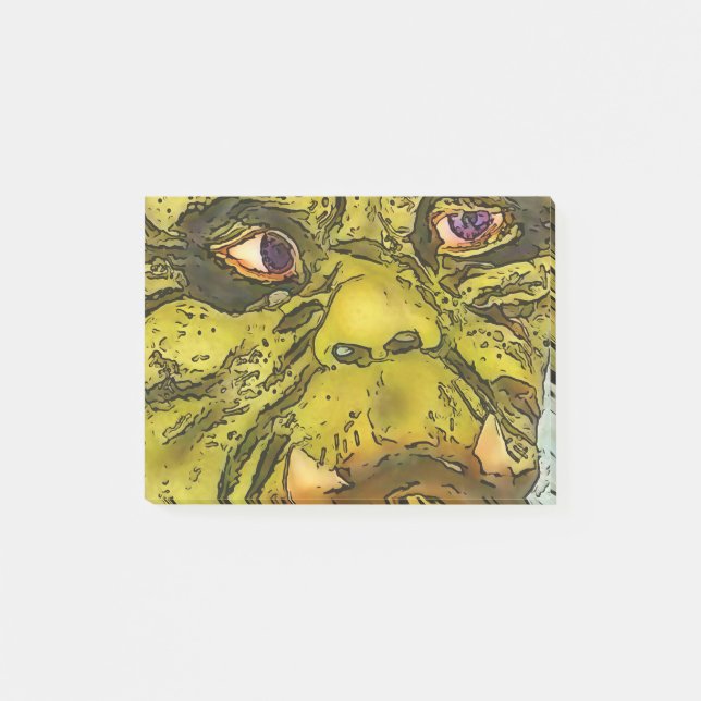 Tecknaden Creepy Turtle Monster Black Outline Post-it Block (Framsida)