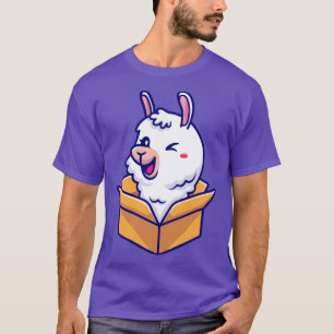 Tecknaden Cute Alpaca in Box T Shirt