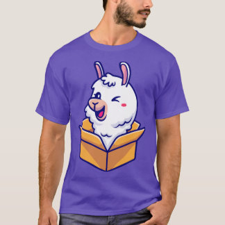 Tecknaden Cute Alpaca in Box T Shirt