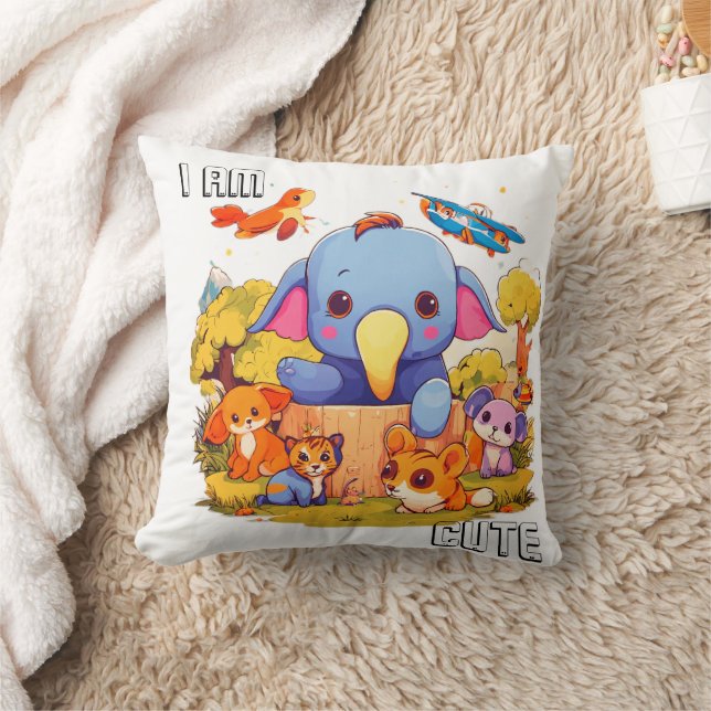 Tecknaden Cute Animal är söt. Kudde (Filt)
