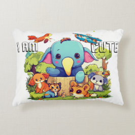 Tecknaden Cute Animal är söt. Prydnadskudde