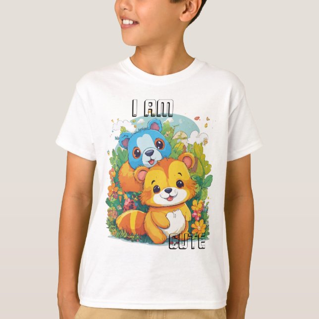 Tecknaden Cute Animal är söt. T Shirt (Framsida)