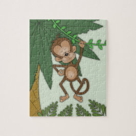 Tecknaden Cute Baby Monkey Pussel