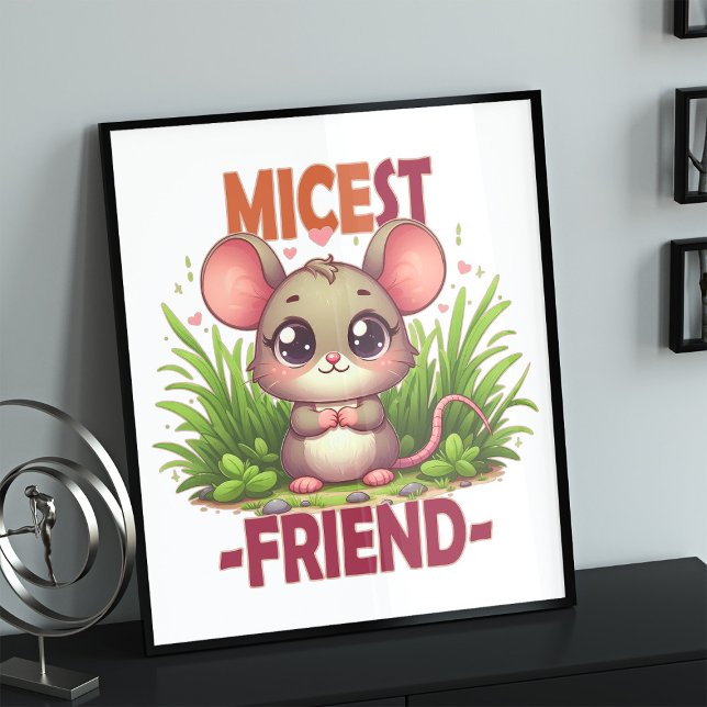 Tecknaden Cute baby Mouse i Micest Friend lustig p Fototryck (Skapare uppladdad)