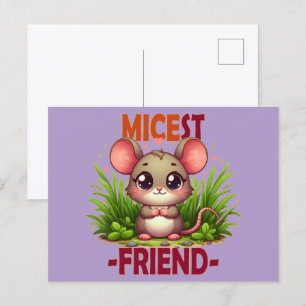 Tecknaden Cute baby Mouse i Micest Friend lustig p Vykort