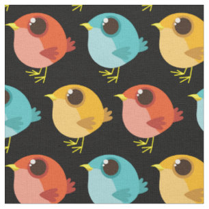 Tecknaden Cute Birds Kids Tyg