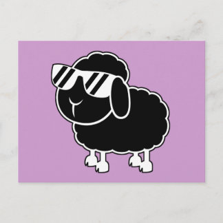 Tecknaden Cute Black Sheep Vykort