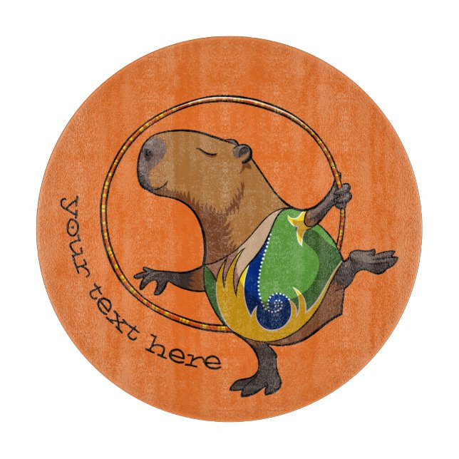 Tecknaden Cute Capybara Rhythmic Gymnastics Ring (Framsidan)