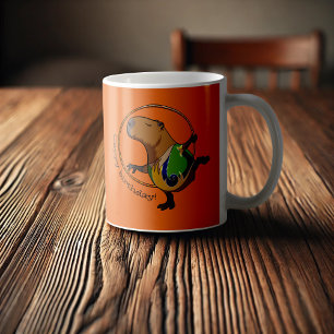 Tecknaden Cute Capybara Rhythmic Gymnastics Ring Kaffemugg