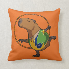 Tecknaden Cute Capybara Rhythmic Gymnastics Ring Kudde