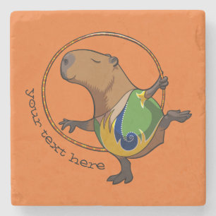 Tecknaden Cute Capybara Rhythmic Gymnastics Ring Stenunderlägg