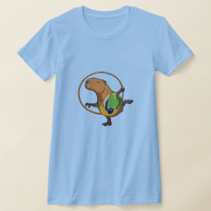 Tecknaden Cute Capybara Rhythmic Gymnastics Ring T Shirt