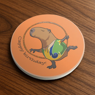 Tecknaden Cute Capybara Rhythmic Gymnastics Ring Underlägg