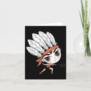 Tecknaden Cute Chibi Badminton Birdie Manga Kort