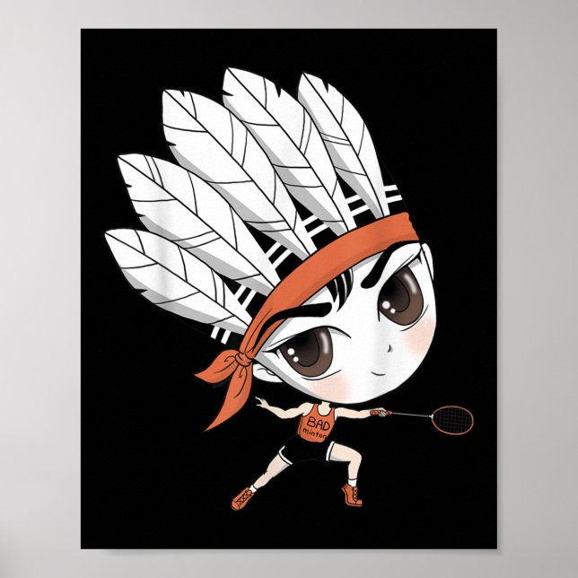 Tecknaden Cute Chibi Badminton Birdie Manga Poster (Framsidan)