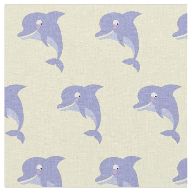 Tecknaden Cute Dolphins Kids Tyg (Närbild)
