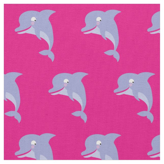 Tecknaden Cute Dolphins Kids Tyg (Närbild)