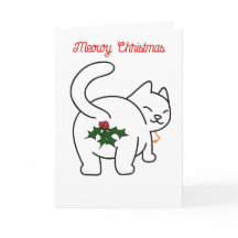 Tecknaden Cute jul Cat Pun Funny Cat