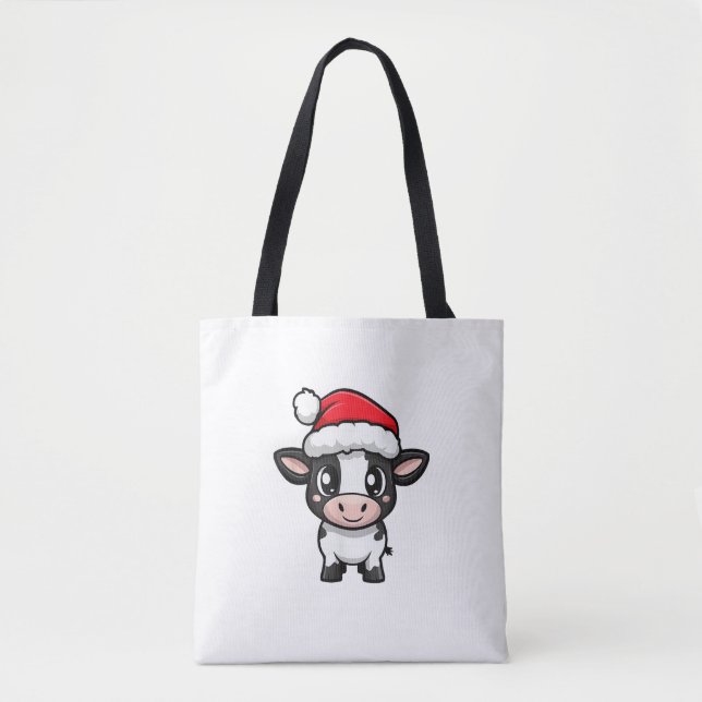 Tecknaden Cute jul Cow Julafton Tygkasse (Framsida)