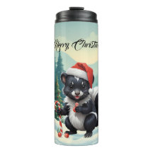 Tecknaden Cute jul Skunk