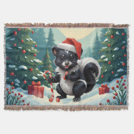 Tecknaden Cute jul Skunk Filt