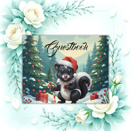 Tecknaden Cute jul Skunk Gästböcker