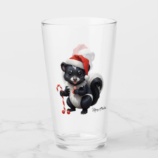 Tecknaden Cute jul Skunk Glaskopp (Framsida)