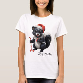 Tecknaden Cute jul Skunk T Shirt
