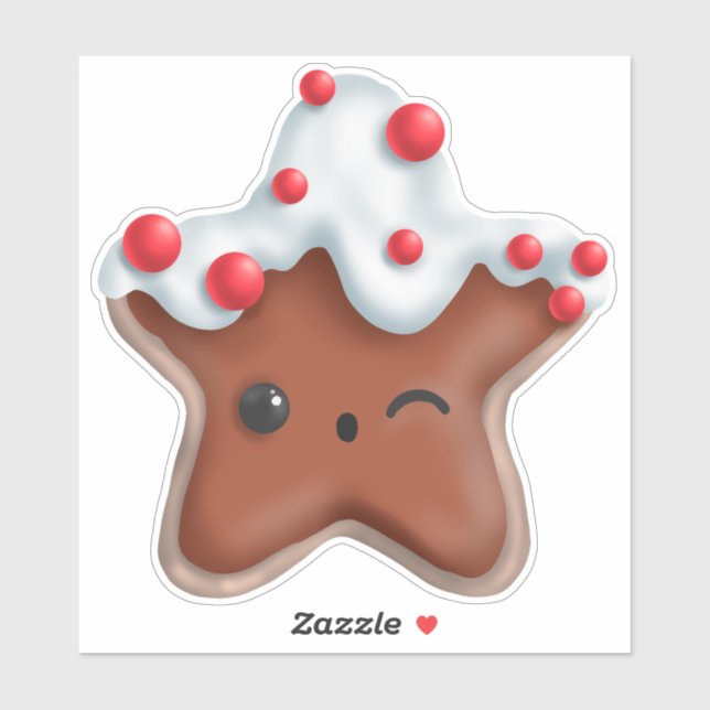 Tecknaden Cute Jul | Star Cookie Klistermärken (Ark)