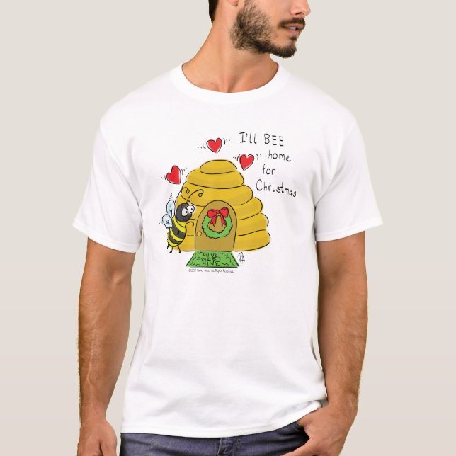 Tecknaden Cute Julbé - lustigt Helgdag T Shirt (Framsida)