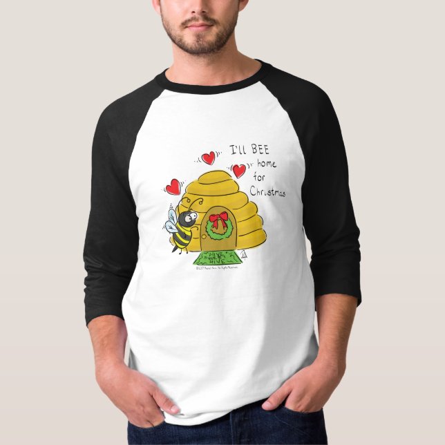 Tecknaden Cute Julbé - lustigt Helgdag T Shirt (Framsida)