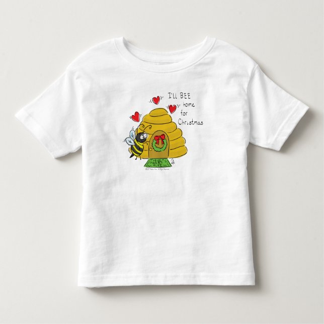 Tecknaden Cute Julbé - lustigt Helgdag T Shirt (Framsida)