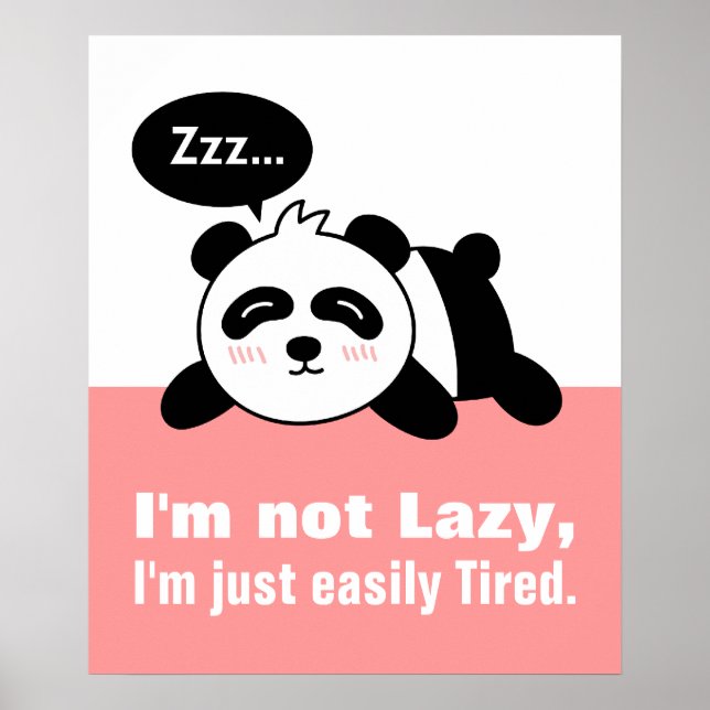 Tecknaden Cute och Lazy Panda Poster (Framsidan)