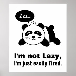 Tecknaden Cute och Lazy Panda Poster