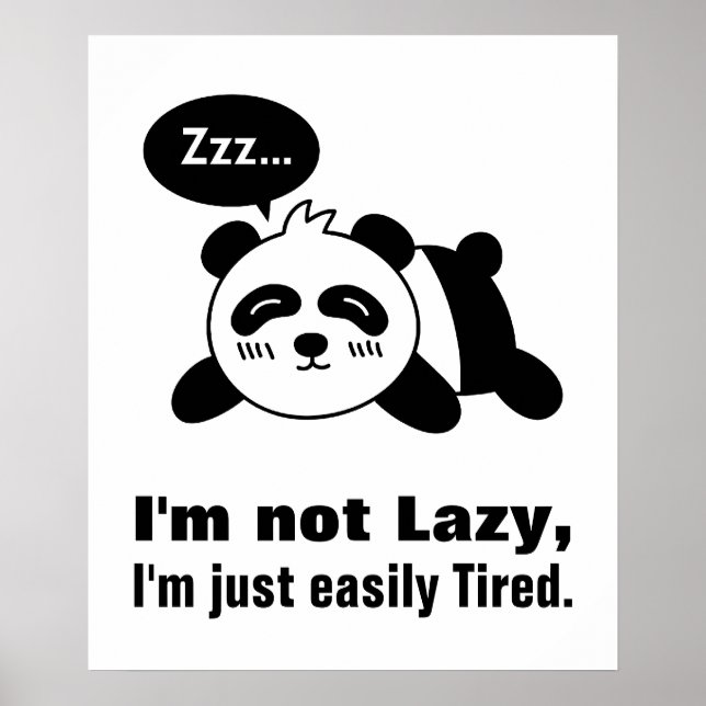 Tecknaden Cute och Lazy Panda Poster (Framsidan)