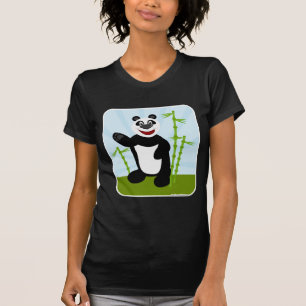 Tecknaden Cute Panda Kawaii Stil Design Tee