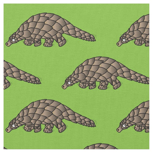 Tecknaden Cute Pangolins Kids Tyg (Närbild)