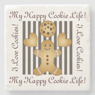 Tecknaden Cute Pepparkaksgubbe Cute för Team Cook Stenunderlägg
