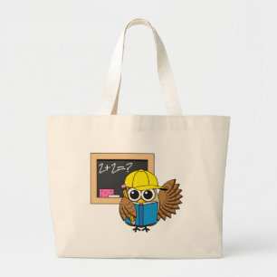 Tecknaden Cute School Student Uggla Jumbo Tygkasse